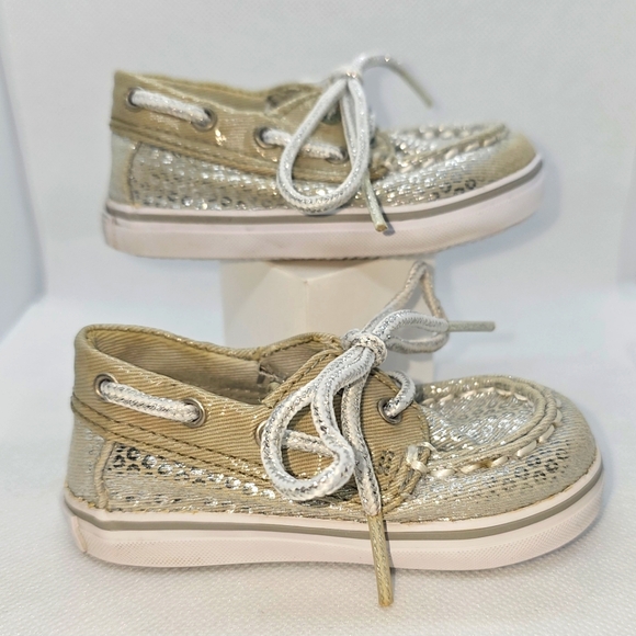 Sperry Top-Sider Bahama Crib Sz 2M Slip-on Silver Circle Print - Picture 7 of 13